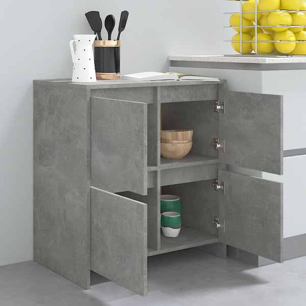 2 Konsolen in Betongrau 70x41x75 cm Spanplatte