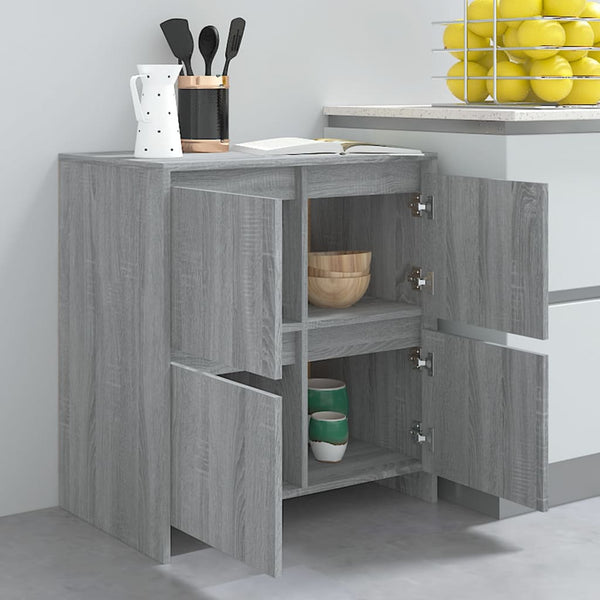Graues Sideboard Scantei 70x41x75cm (2 Stück Holz)