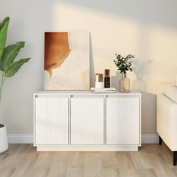 Weiße Kommode Liubaui 111x34x60cm (Kiefer)
