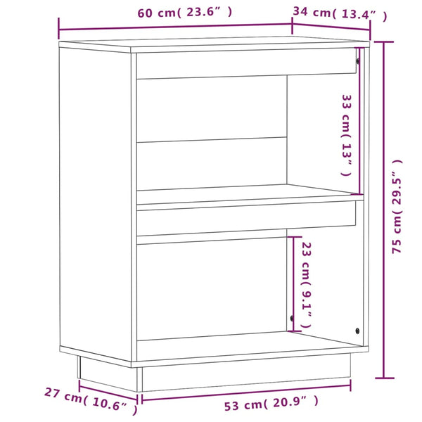 Graue Konsolenkommode Jabra 60x34x75cm (Kiefer)