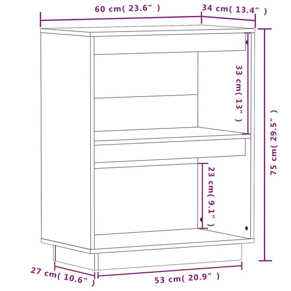 Schwarzer Konsolenschrank Jabra 60x34x75cm (Kiefer)