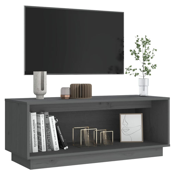 Graues TV-Möbel Bradin 90x35x35cm (Kiefer)