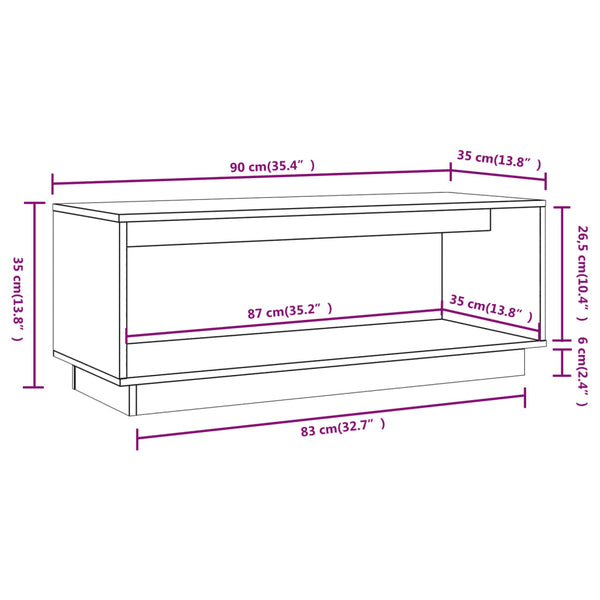 Graues TV-Möbel Bradin 90x35x35cm (Kiefer)