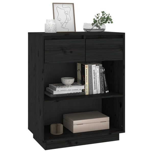 Schwarzer Konsolenschrank Jensen 60x34x75cm (Kiefer)