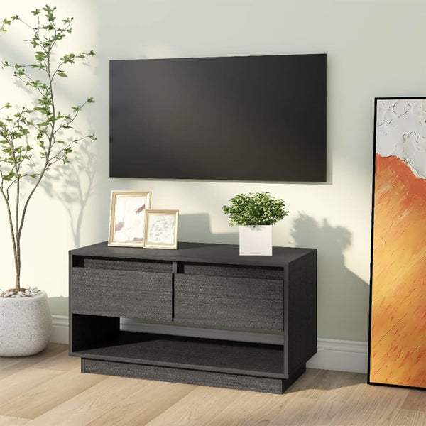 Graues TV-Möbel Memduh 74x34x40cm (Kiefer)