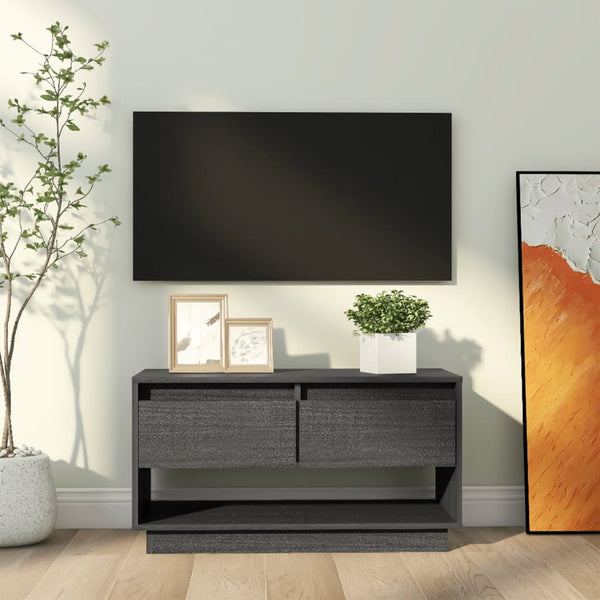 Graues TV-Möbel Memduh 74x34x40cm (Kiefer)
