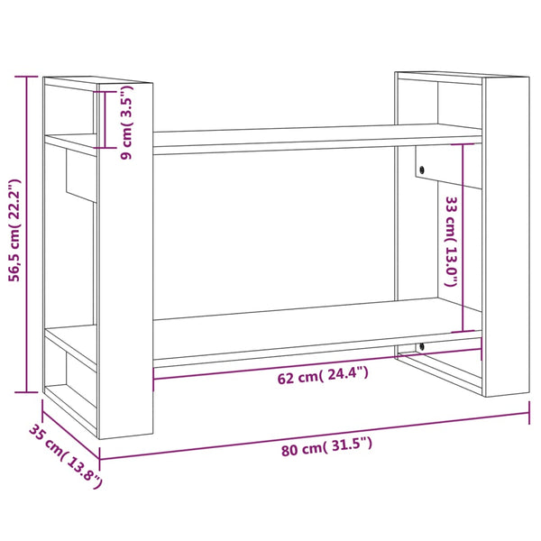 Bücherregal/Raumteiler Jeremy 80x35x56,5cm honigbraun (Kiefer)
