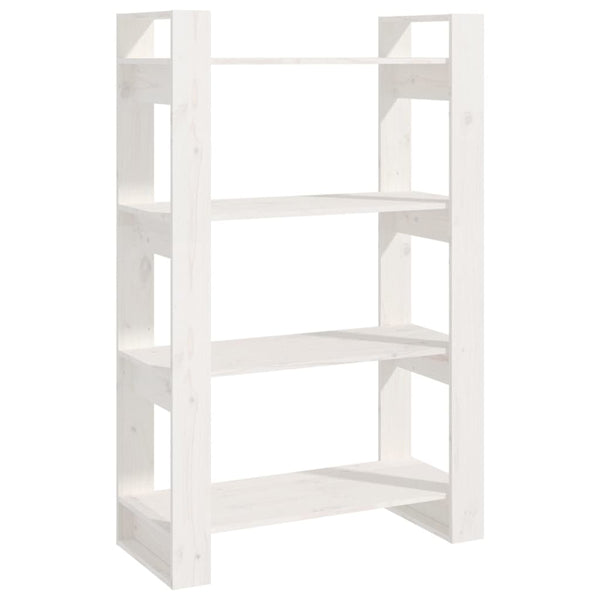 Weißes Bücherregal/Raumteiler Meitan 80x35x125cm (Kiefer)
