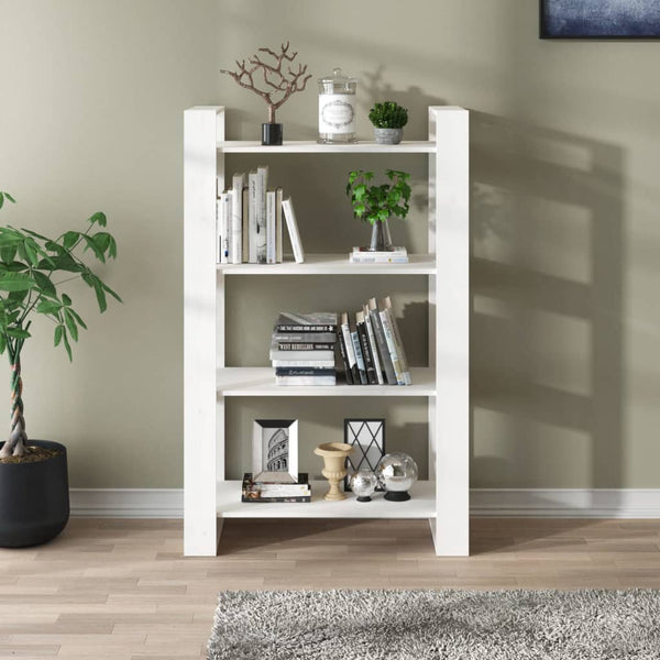 Weißes Bücherregal/Raumteiler Meitan 80x35x125cm (Kiefer)