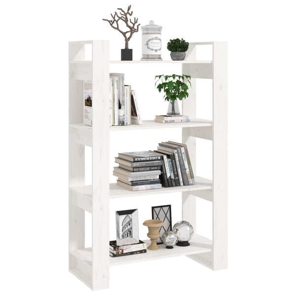 Weißes Bücherregal/Raumteiler Meitan 80x35x125cm (Kiefer)