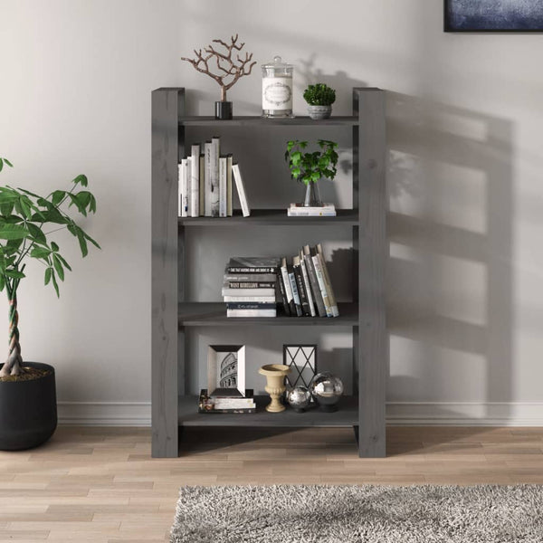Harmaa kirjahylly/tilanjakaja Meitan 80x35x125cm (mänty)