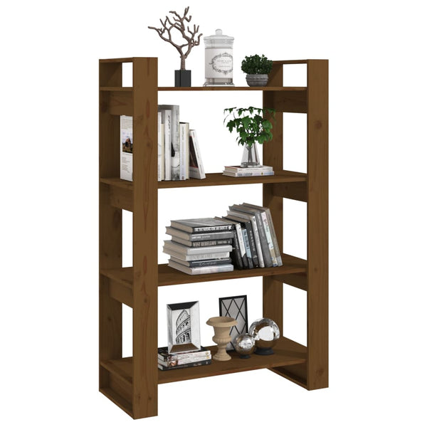 Honigbraunes Bücherregal/Raumteiler Meitan 80x35x125cm (Kiefer)