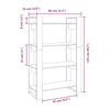 Honigbraunes Bücherregal/Raumteiler Meitan 80x35x125cm (Kiefer)
