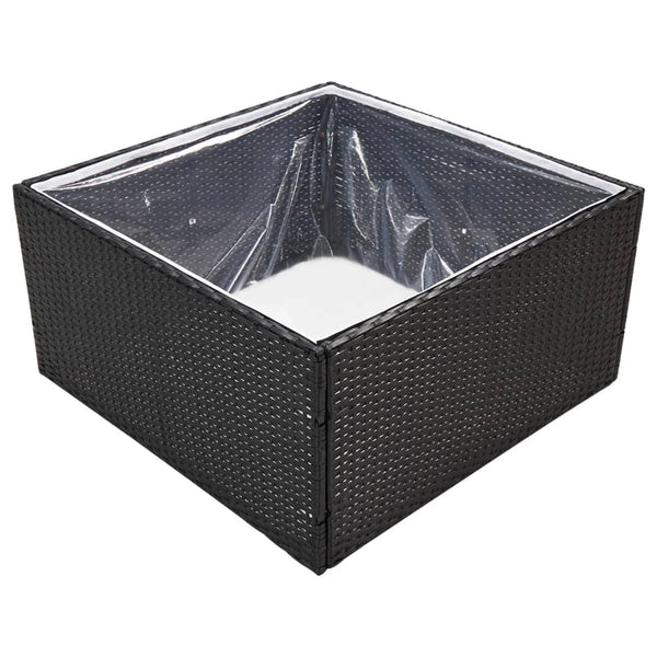 Schwarzer Blumenkasten And 80x80x40cm (Polyrattan)