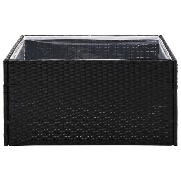 Schwarzer Blumenkasten And 80x80x40cm (Polyrattan)