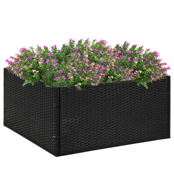 Schwarzer Blumenkasten And 80x80x40cm (Polyrattan)