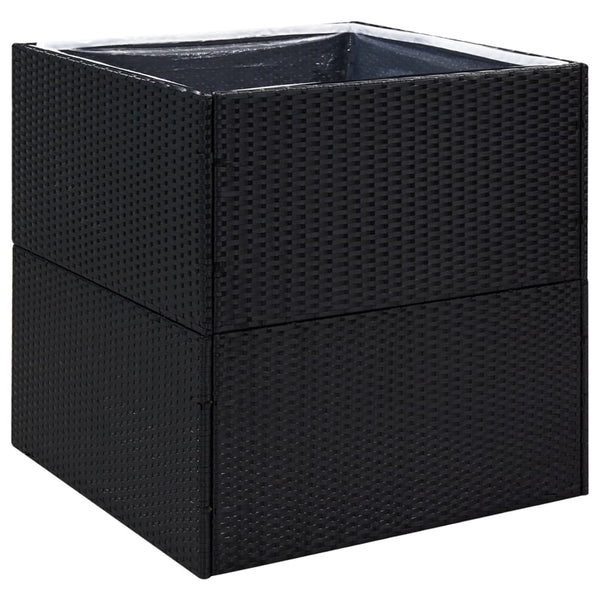 Musta kukkalaatikko And 80x80x80cm (polyrottinki)