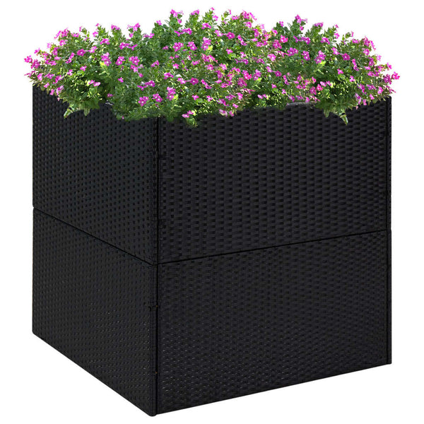 Musta kukkalaatikko And 80x80x80cm (polyrottinki)