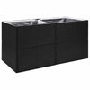 Schwarzer Blumenkasten And 157x80x80cm (Polyrattan)