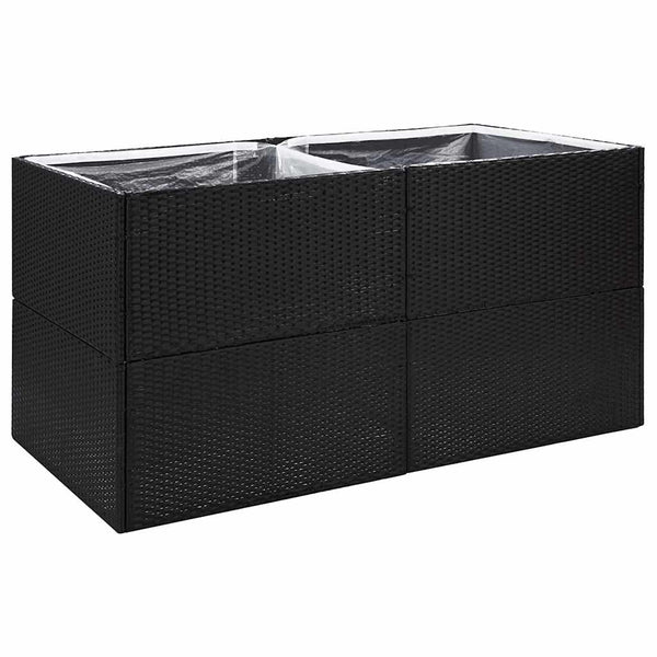 Schwarzer Blumenkasten And 157x80x80cm (Polyrattan)