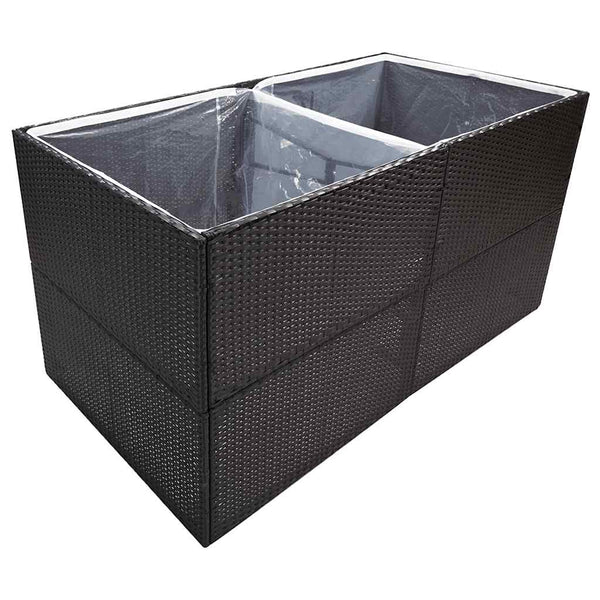 Schwarzer Blumenkasten And 157x80x80cm (Polyrattan)
