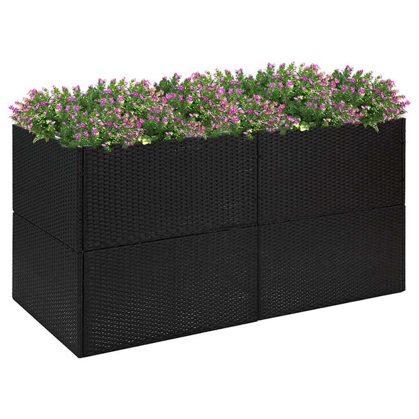 Schwarzer Blumenkasten And 157x80x80cm (Polyrattan)
