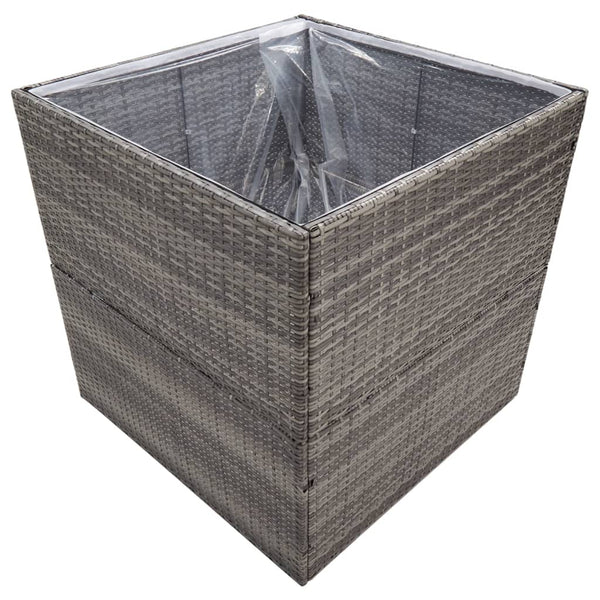 Grauer Blumenkasten And 80x80x80cm (Polyrattan)