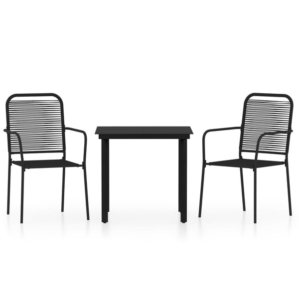 Schwarze Garten-Essgruppe Tereu (3-teilig)