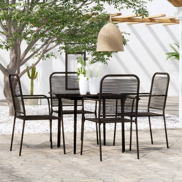 Schwarze Gartenessgruppe Fivronia (5-teilig)