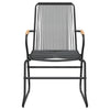 Schwarze 3-teilige Outdoor-Essgruppe Iosepe (PVC-Rattan)