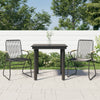 Schwarze 3-teilige Outdoor-Essgruppe Iosepe (PVC-Rattan)