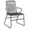 Schwarzes Essgruppe für draußen Lindsay, 5-teilig (PVC-Rattan)
