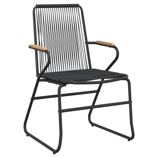 Schwarzes Essgruppe für draußen Lindsay, 5-teilig (PVC-Rattan)