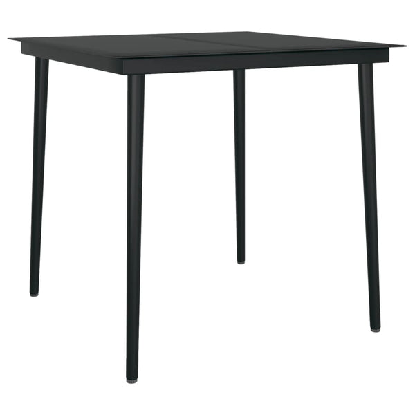Schwarzes Essgruppe für draußen Lindsay, 5-teilig (PVC-Rattan)