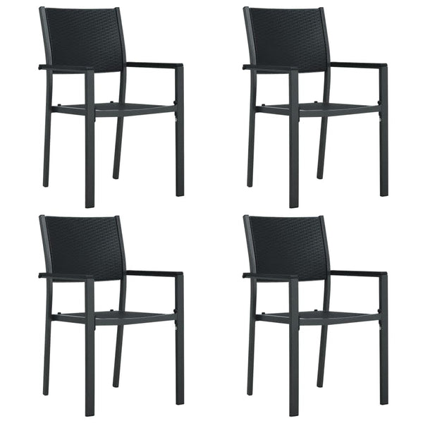 Schwarze Garten-Essgruppe Wilhem (5-teilig)