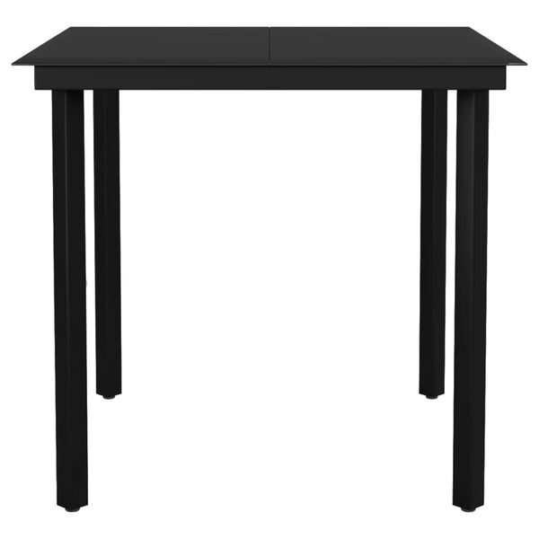 Schwarze Garten-Essgruppe Wilhem (5-teilig)