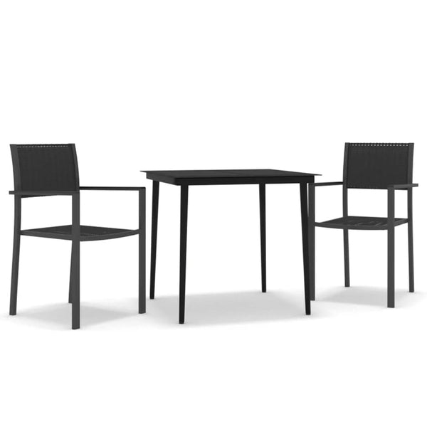 Sanfiu 3-teilige Essgruppe, schwarz
