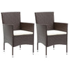 Braune Outdoor-Esszimmerstühle Vilia (2er-Set Polyrattan)