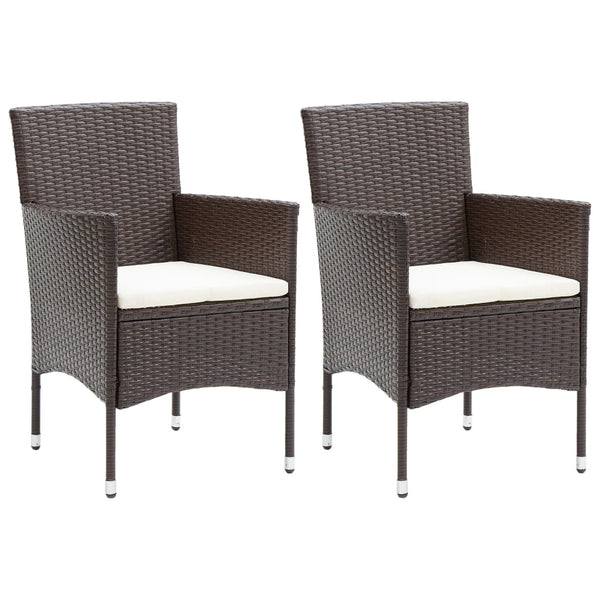 Braune Outdoor-Esszimmerstühle Vilia (2er-Set Polyrattan)