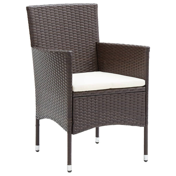 Braune Outdoor-Esszimmerstühle Vilia (2er-Set Polyrattan)
