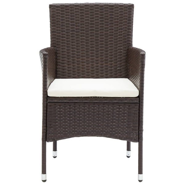 Braune Outdoor-Esszimmerstühle Vilia (2er-Set Polyrattan)