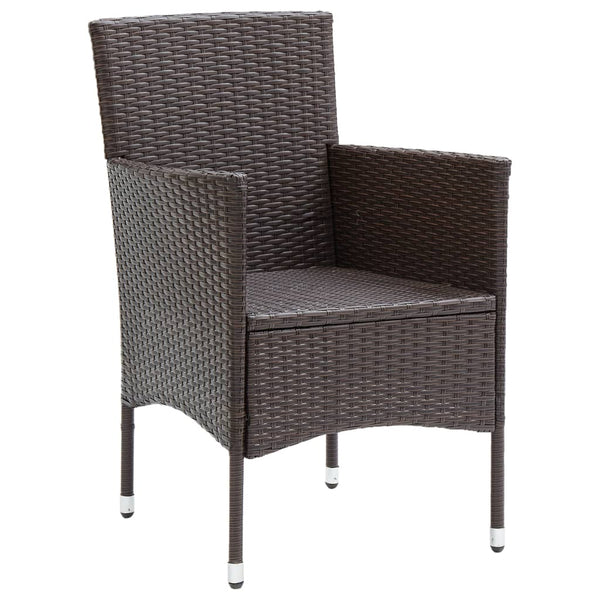 Braune Outdoor-Esszimmerstühle Vilia (2er-Set Polyrattan)