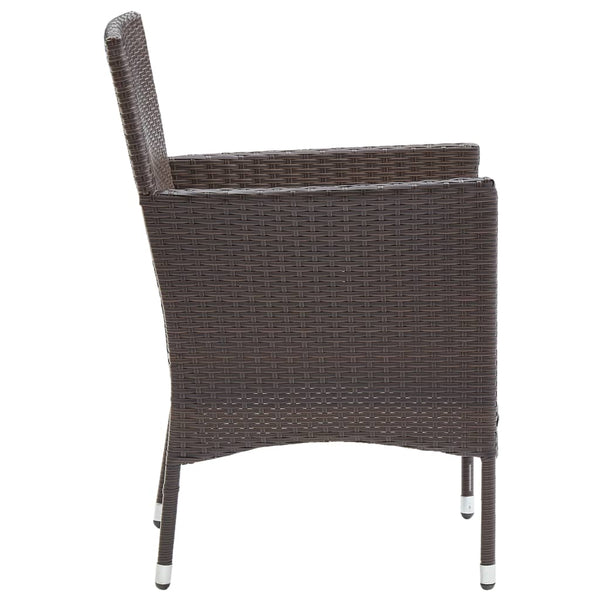 Braune Outdoor-Esszimmerstühle Vilia (2er-Set Polyrattan)