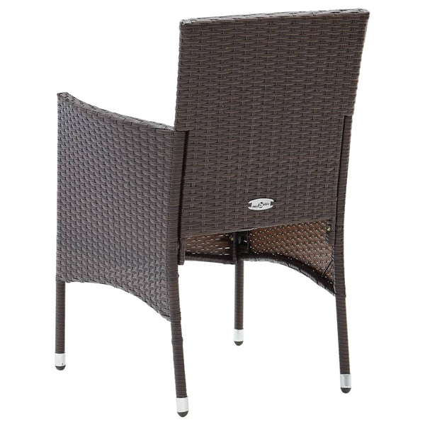 Braune Outdoor-Esszimmerstühle Vilia (2er-Set Polyrattan)