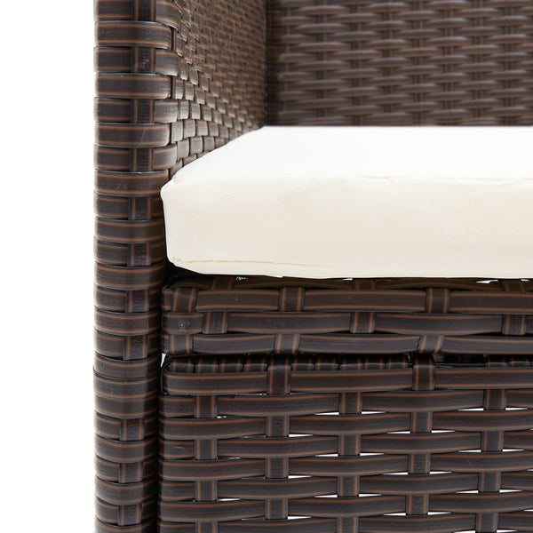 Braune Outdoor-Esszimmerstühle Vilia (2er-Set Polyrattan)