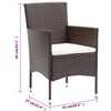Braune Outdoor-Esszimmerstühle Vilia (2er-Set Polyrattan)