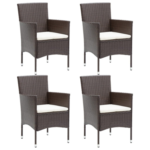 Braune Luigino Outdoor-Esszimmerstühle (4er-Set Polyrattan)