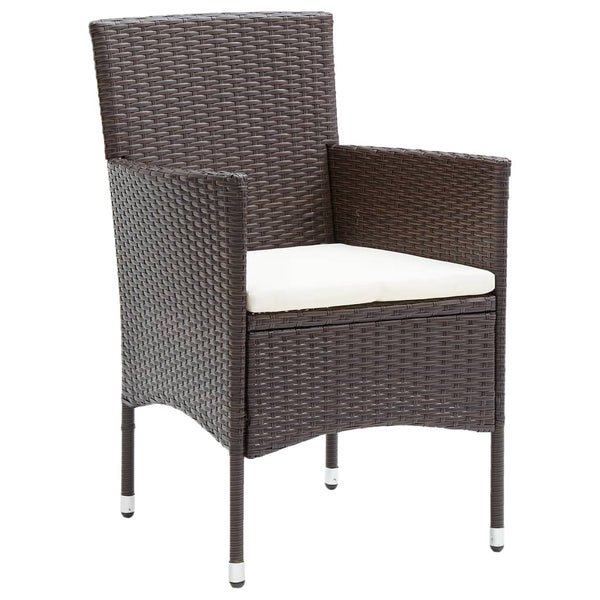 Braune Luigino Outdoor-Esszimmerstühle (4er-Set Polyrattan)