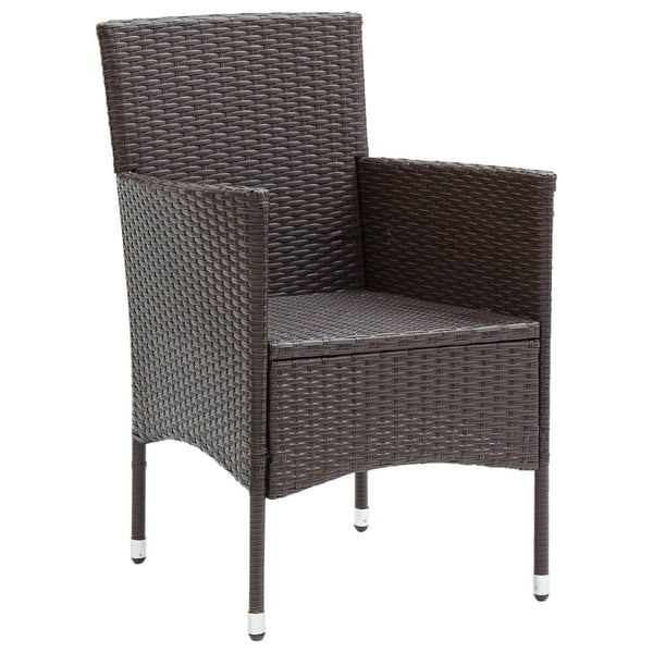 Braune Luigino Outdoor-Esszimmerstühle (4er-Set Polyrattan)