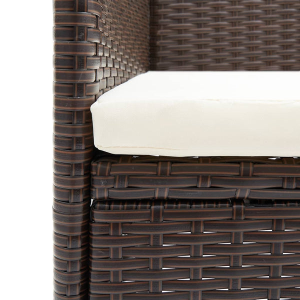 Braune Luigino Outdoor-Esszimmerstühle (4er-Set Polyrattan)